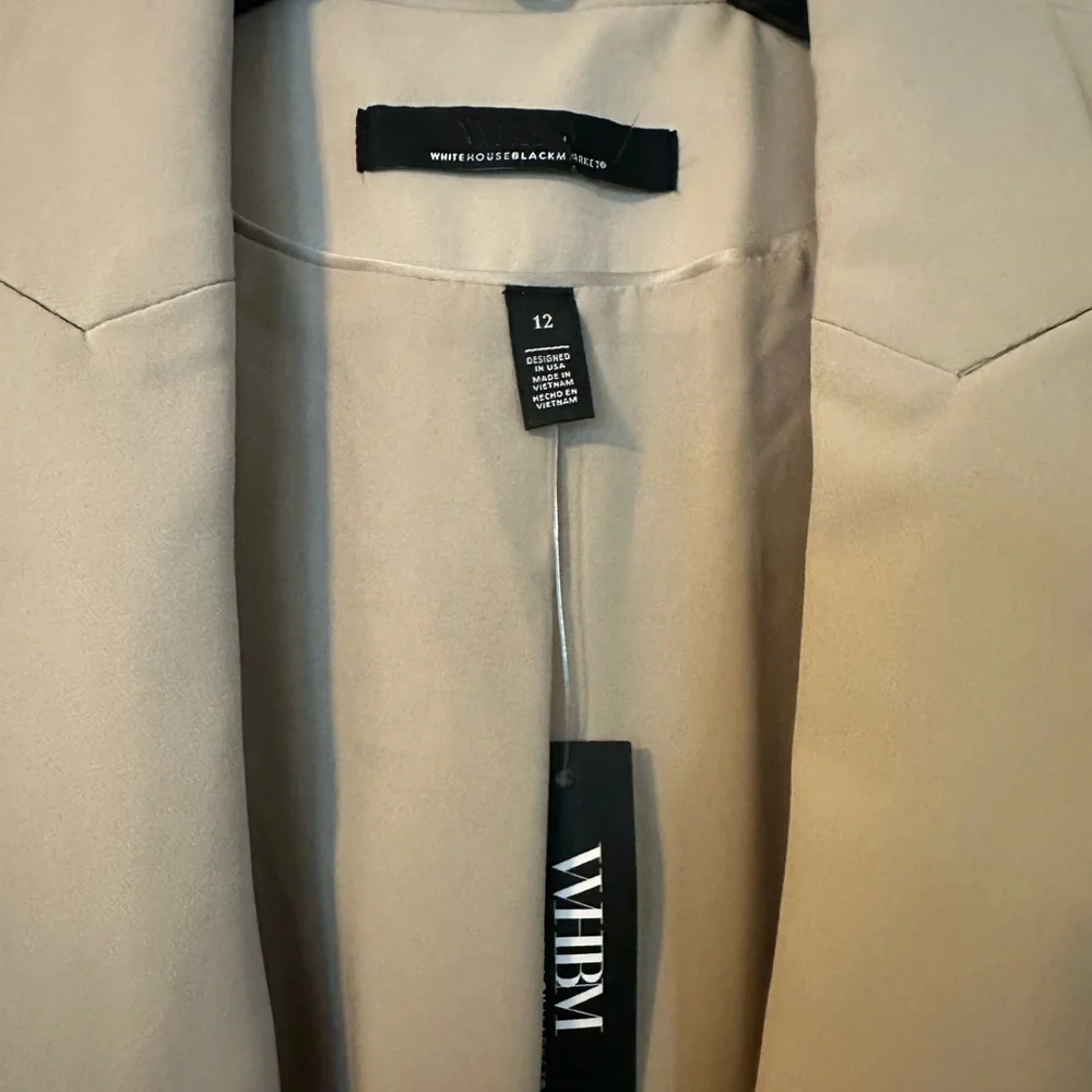 White House Black Market Taupe Single-Button Blazer